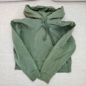 Olive Green Cropped Wilfred Hoodie